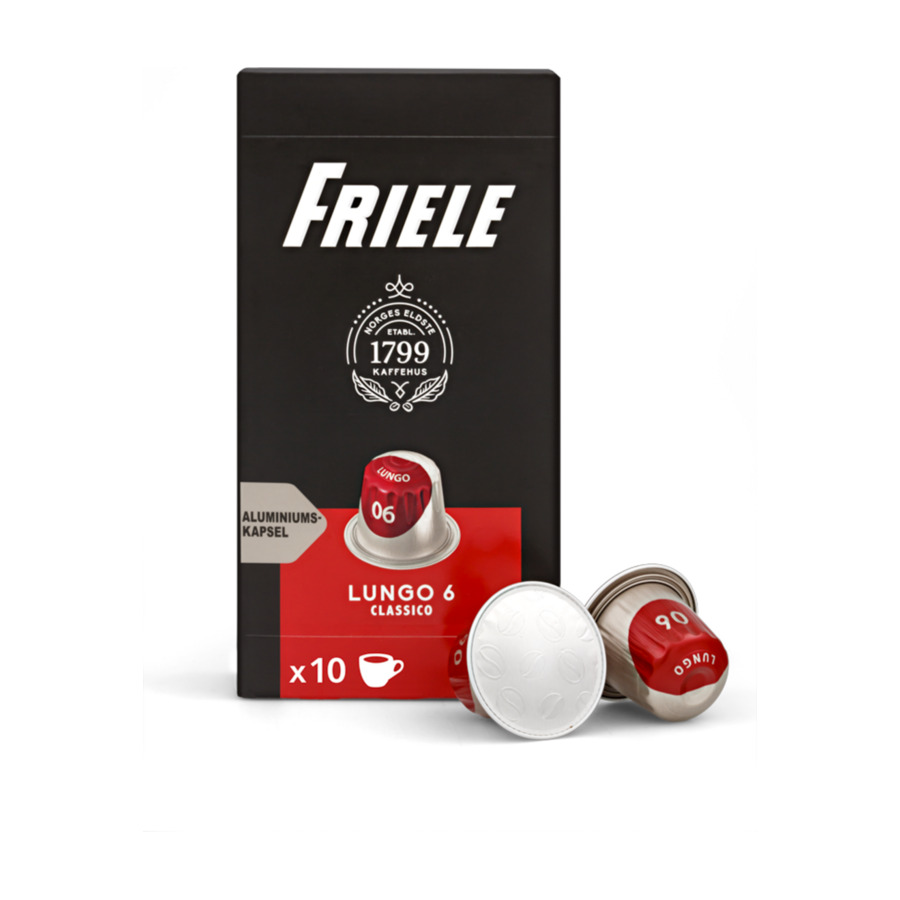 Friele Kaffekapsler Lungo 6 Utz 10stk