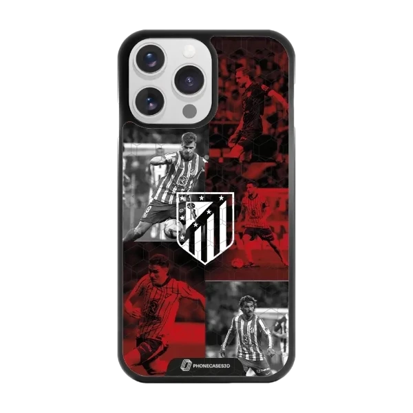 Phonecases3D iPhone 14 Pro Atlético de Madrid -3D suojakuori, musta