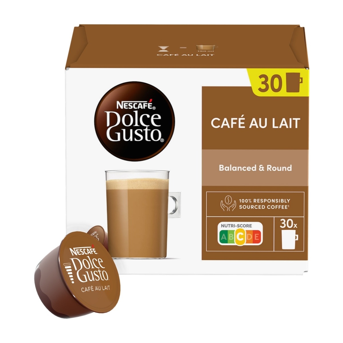 Nescafe Dolce Gusto Cafe Au Lait -kapsler 30 stk billede 3