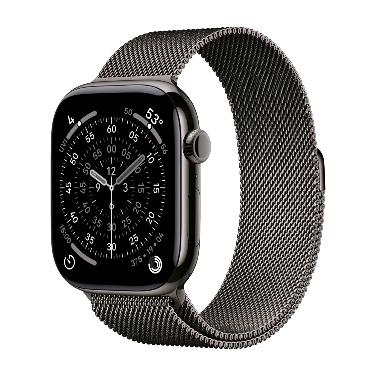 Apple Watch Series 11 GPS + Cell 46 mm skifer titan, svart sport band - M/L