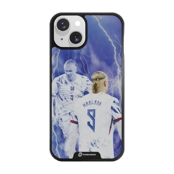 Phonecases3D iPhone 14 Norges Fotballforbund Haaland -3D suojakuori, musta