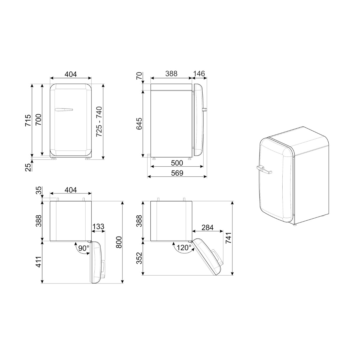 Smeg 50's Style FAB5RPG5 minibar billede 7