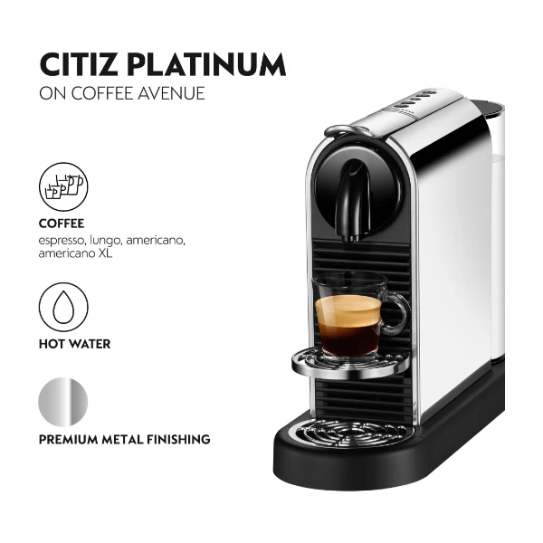 Nespresso Citiz Platinum kapselmaskin By Delonghi, stål - Power.no
