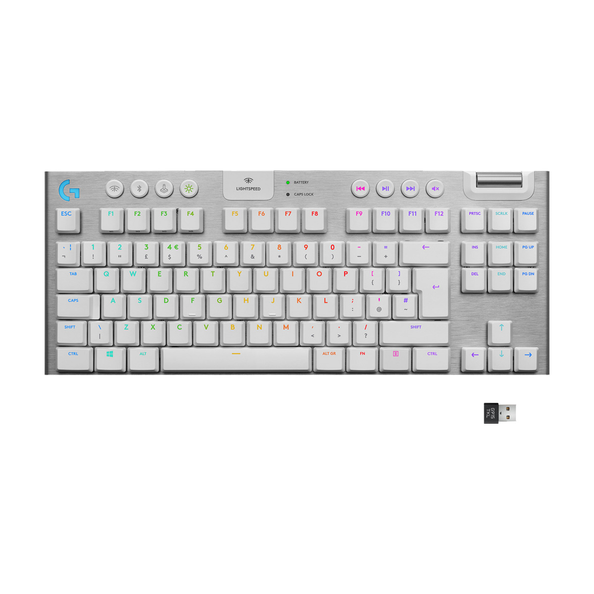 Logitech G915 TKL trådløst gaming tastatur, GL Tactile White