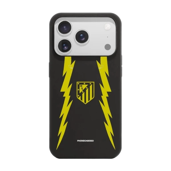 Phonecases3D iPhone 17 Pro Atlético de Madrid kompostoituva suojakuori, musta