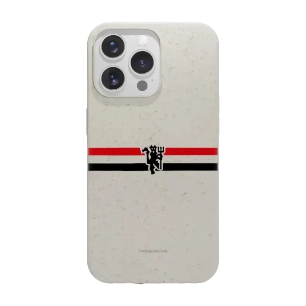 Phonecases3D iPhone 13 Pro Manchester United FC kompostoituva suojakuori, valkoinen