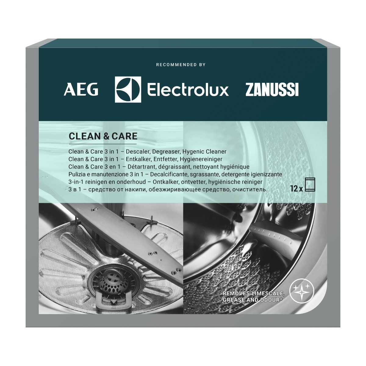 M2GCP120 Clean & Care 3-in-1 rengöringsmedel, 12 st